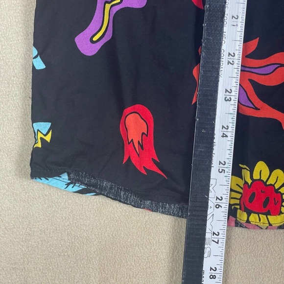 NEFF Flaming Daisy Fireball Button Up Short Sleeve All Over Print Shirt Mens S - Picture 3 of 9